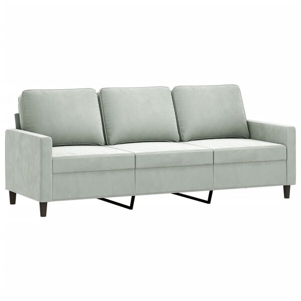 vidaXL 3-seater Sofa With Footstool Light grey