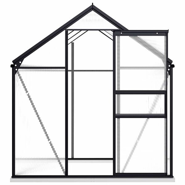 vidaXL Greenhouse Anthracite and Transparent Aluminum and Polycarbonate