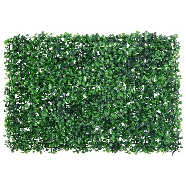 vidaXL Artificial Shrub Leaf Fence Set of 24 Green PE (Polyethylene)