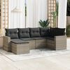 vidaXL Garden Sofa Set Light Gray PE Rattan, Powder-Coated Steel Large