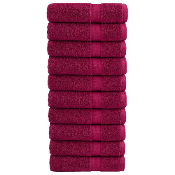 vidaXL Bath Towel Set of 10 Burgundy 100% cotton 39.4 x 59.1 in
