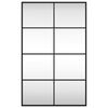 vidaXL Wall Mirror Black Glass, Powder-coated iron 19.7 x 31.5 in