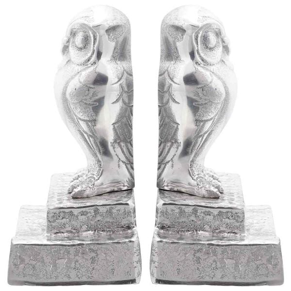 vidaXL Bookends 2 pcs Silver 12 x 9 x 19 cm Aluminium