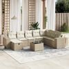 vidaXL Garden Sofa Set Beige Poly Rattan, Steel Large Modular