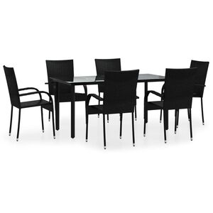 vidaXL Garden Dining Set Black