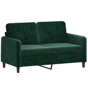 vidaXL 2-seater Sofa Dark green Velvet (100% polyester) 2-seater