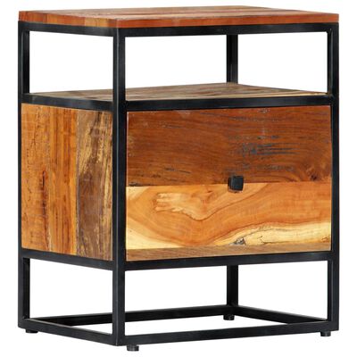 vidaXL Bedside Cabinet 15.8"x11.8"x19.7" Solid Reclaimed Wood and Steel