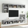 vidaXL TV Wall Unit Concrete Grey Engineered Wood, Glass Large