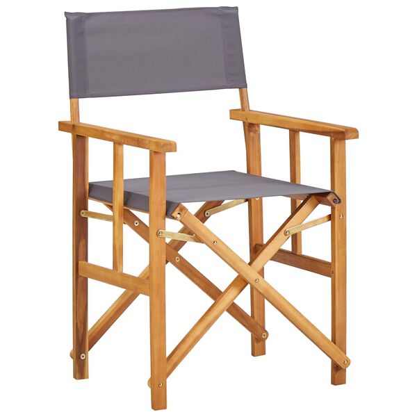 vidaXL Director Chair Brown frame, dark grey fabric