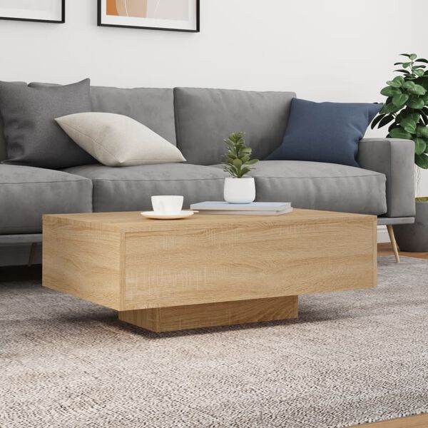 vidaXL Coffee Table Sonoma oak Engineered wood 33.5 x 21.7 x 12.2 in