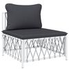vidaXL Garden Lounge Set White and Dark Grey