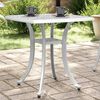 vidaXL Garden Table White Cast Aluminum Small Lightweight Garden Table