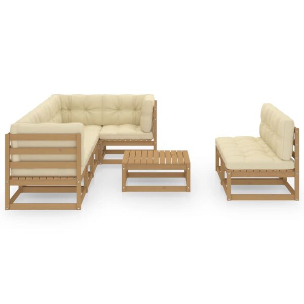 vidaXL Garden Lounge Set Honey brown Solid pine wood 28.3 in Modular
