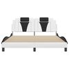 vidaXL Bed Frame "Viana" with LED without Mattress White and Black 63"x78.7"