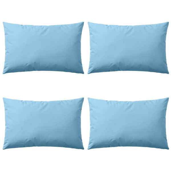 vidaXL Outdoor Pillow Set of 4 Light Blue Polyester 23.6 in x 15.7 in