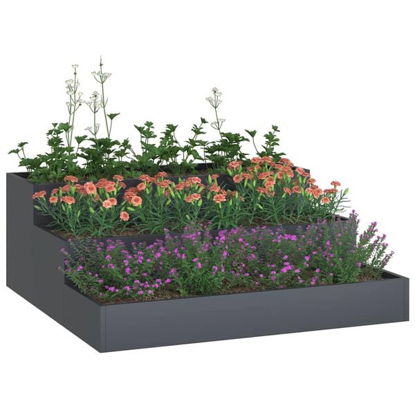 vidaXL Garden Planter Anthracite 35.43 x 35.43 x 13.78 in