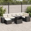 vidaXL Garden Sofa Set Black and Cream White