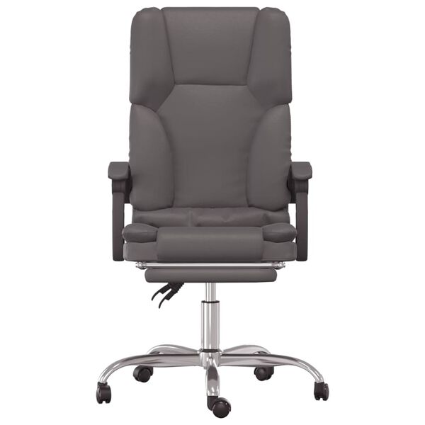 vidaXL Massage Office Chair Grey Faux leather, Metal, Plywood Medium