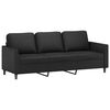 vidaXL 3-Seater Sofa With Footstool Black