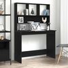 vidaXL Desk with Shelves Black Oak 40.2x17.7x58.3" Engineered Wood