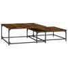 vidaXL Nesting Coffee Table Smoked Oak Engineered wood, iron Small
