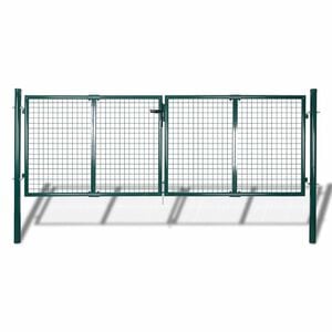 vidaXL Fence Gate Steel 118.1x49.2" Green
