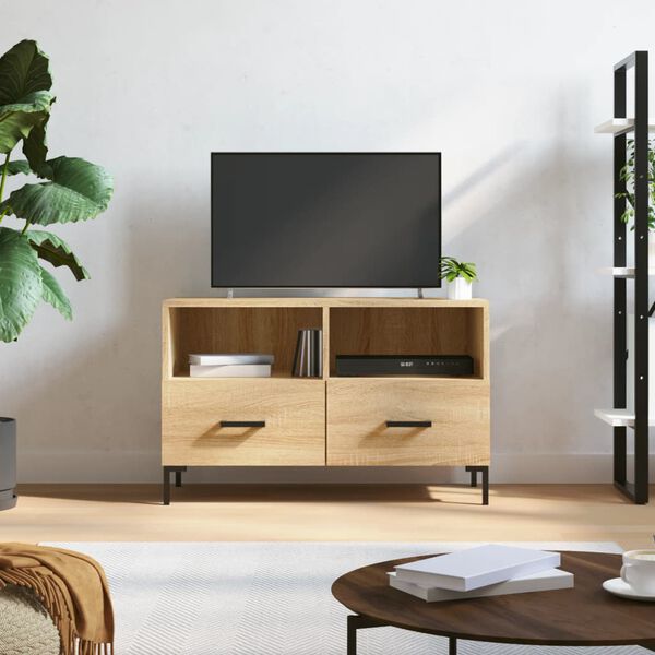 vidaXL TV Cabinet Sonoma oak Engineered wood, iron TV Cabinet