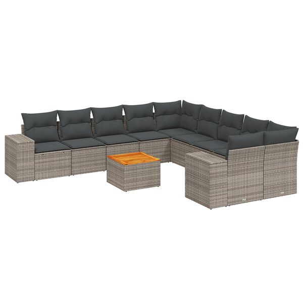 vidaXL Garden Sofa Set Grey, Dark Grey