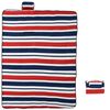 vidaXL Picnic Blanket Foldable Red and Blue Stripe 78.7"x59.1" Velvet