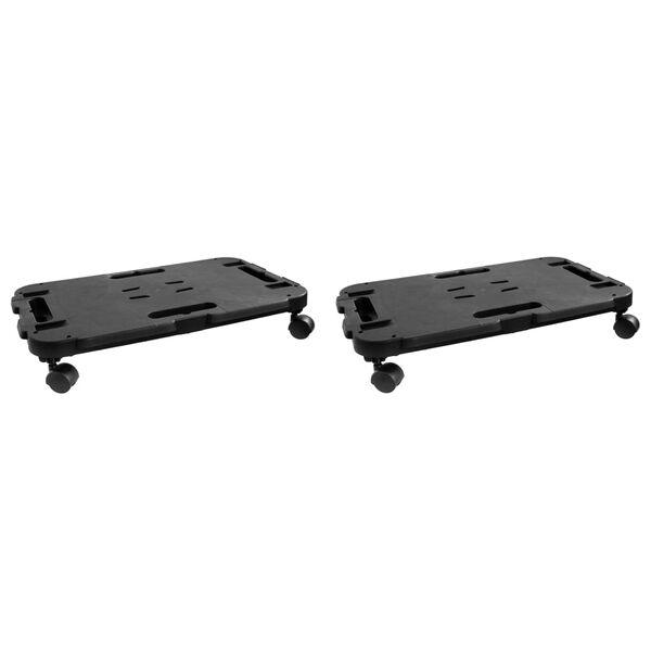 vidaXL Transport Trolleys 2 pcs Black Polypropylene 440.9 lb