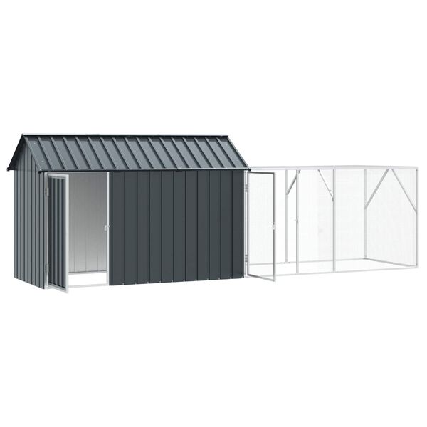 vidaXL Bird Cage Anthracite 163.98 x 40.55 x 55.91 in Galvanised Steel