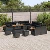 vidaXL Garden Sofa Set with Cushion 14 pcs Black