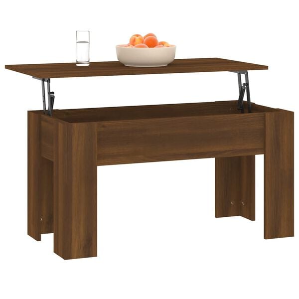 vidaXL Coffee Table Brown Oak Engineered Wood 39.8 x 19.3 x 20.5 in