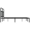 vidaXL Bed Frame Black Powder-coated steel 55.1 x 74.8 in Bed Frame