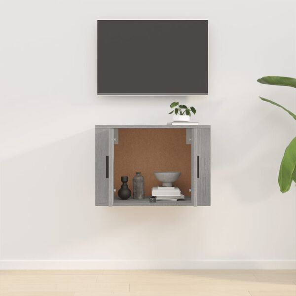 vidaXL Wall Mounted TV Cabinet Gray sonoma Engineered wood