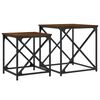vidaXL Nesting Coffee Table Set of 2 Brown Oak Engineered Wood Standard