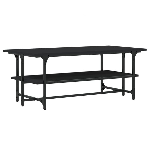 vidaXL Coffee Table Black Engineered wood, metal Medium Coffee Table