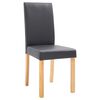 vidaXL Dining Chair Set of 4 Gray Faux leather and Wood Standard