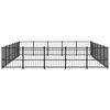 vidaXL Dog Kennel Black Powder-coated steel Large Durable Dog Kennel