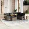 vidaXL Garden Sofa Set Grey PE rattan 7 Piece Set Modular