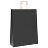 vidaXL Paper Bags 250 pcs with Handles Black 32x12x42 cm