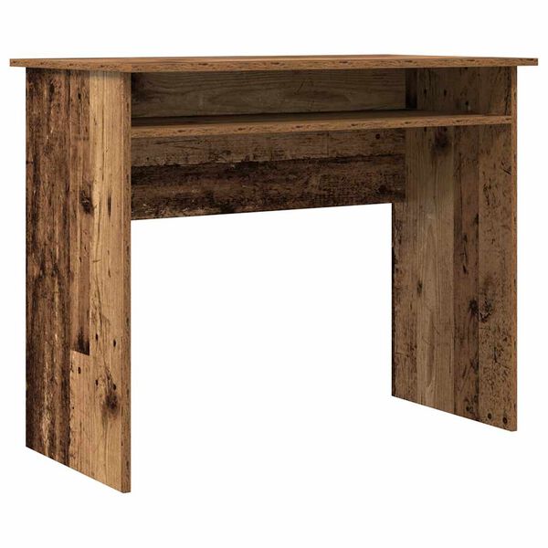 vidaXL Desk Old wood Engineered wood Medium Desk Rectangular Modern