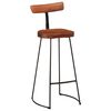 vidaXL Bar Stool Set of 2 Brown Solid mango wood, Iron Medium Footrest
