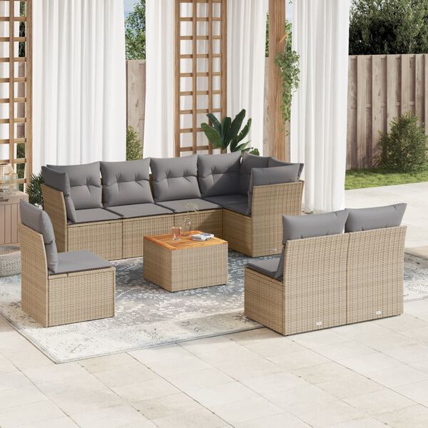 vidaXL Garden Sofa Set Mix Beige