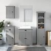 vidaXL Bathroom Furniture Set Gray Solid pinewood and engineered wood