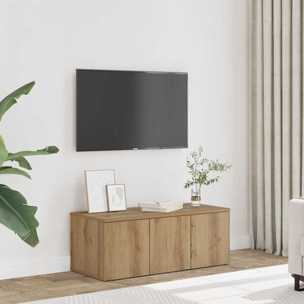 vidaXL TV Cabinet Artisan Oak Engineered Wood TV Cabinet Rectangular