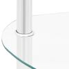 vidaXL Side Table Clear Tempered Glass, Stainless Steel 201 Medium
