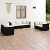 vidaXL Garden Lounge Set Black PE rattan Medium Modular
