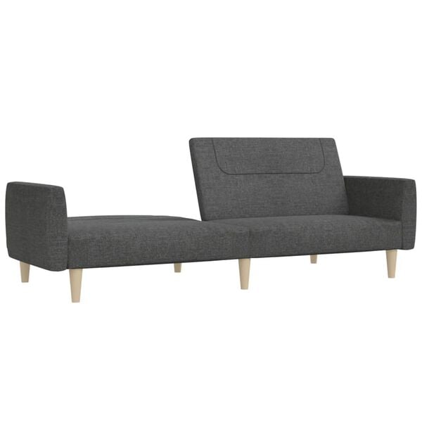 vidaXL Sofa Bed Dark Grey Fabric (100% polyester), Wood, Foam 2-Seater