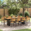vidaXL Garden Dining Set 11 pcs Black 94.5" x 35.4" x 29.5